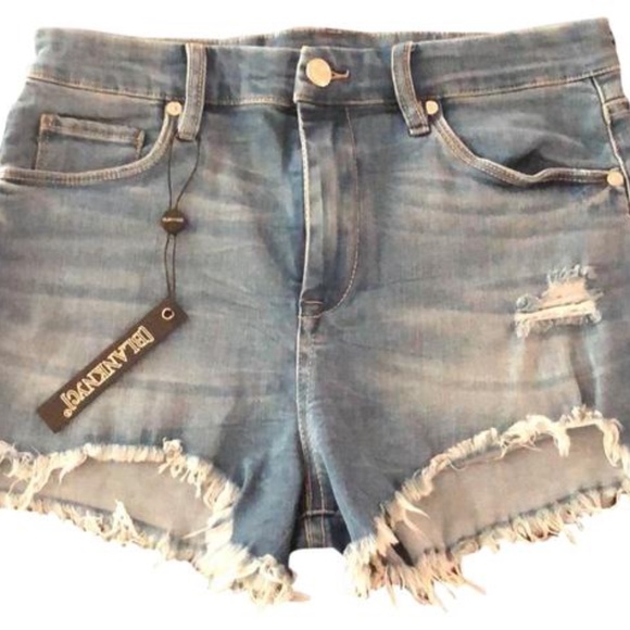 Blue Denim Puppy Love Shorts - Picture 1 of 7